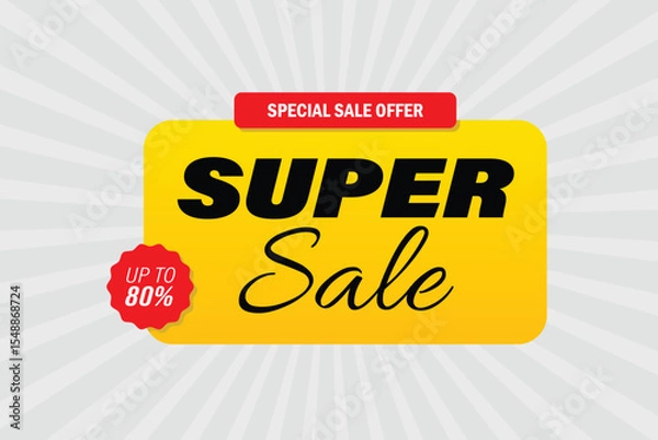 Fototapeta vector super sale  red and yellow color premium design
