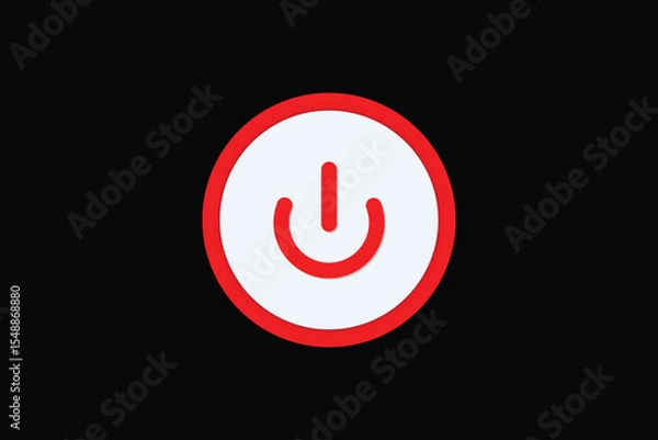 Fototapeta vector power off red button design
