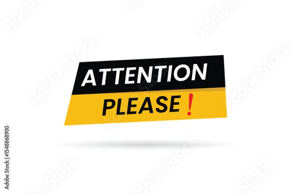 Fototapeta vector attention please Durk blue and yellow and white background design 


