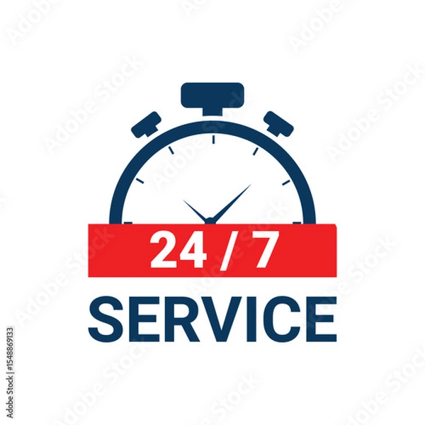Fototapeta vector 24 hours and 7 days service availability concept background

