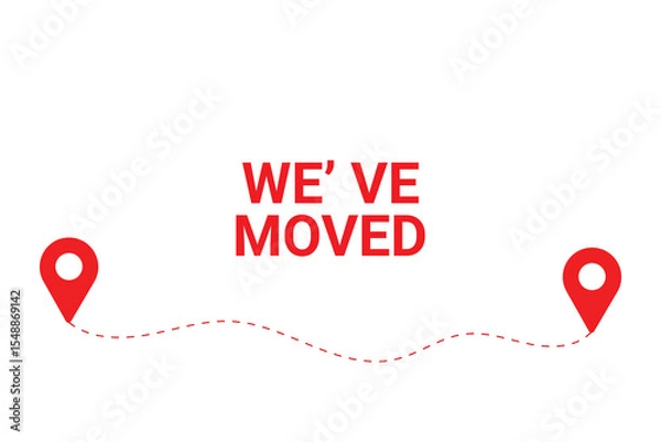 Fototapeta vector we're moved navigation map with pointers
