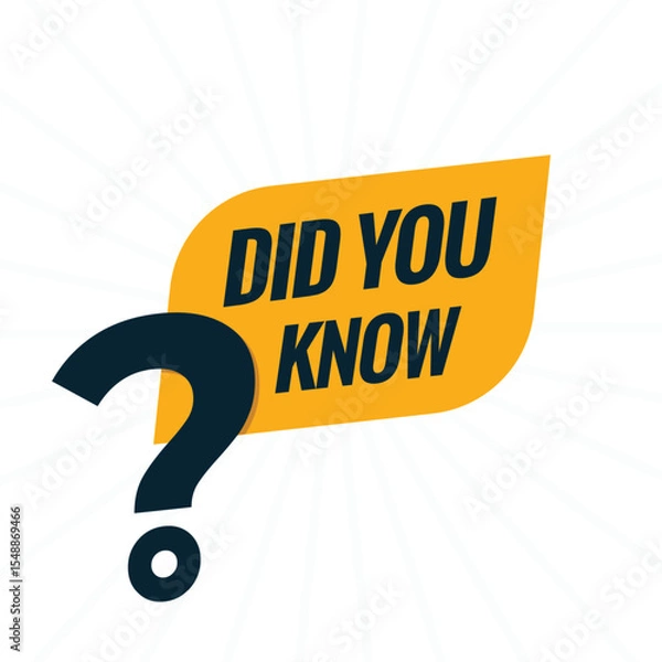 Fototapeta vector did you know yellow and durk blue design