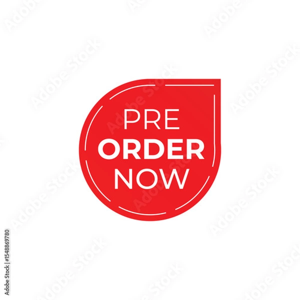 Fototapeta vector pre order now red label badge
