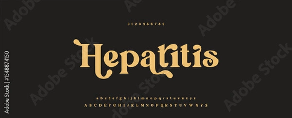 Obraz Elegant alphabet letters font logo classic minimal fashion designs. Typography modern sans fonts and number for logo brand. vector illustration