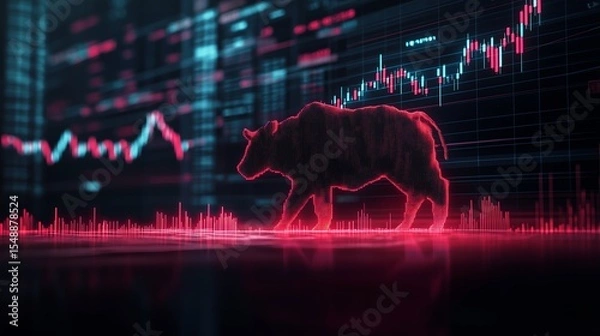 Fototapeta Conceptual illustration of U.S. tariffs impacting the stock market with simplicity