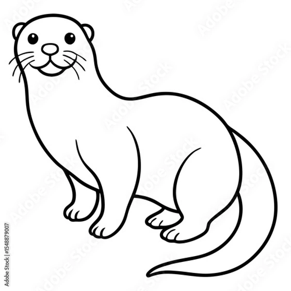 Fototapeta Clean Otter Vector Drawing