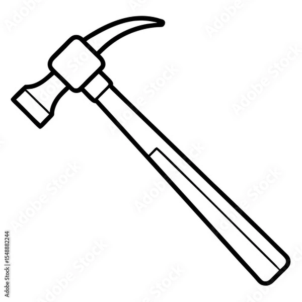Obraz Construction Hammer Minimal Line Art