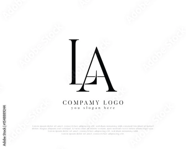 Fototapeta LA Initial Monogram Logo Elegant and Minimalist