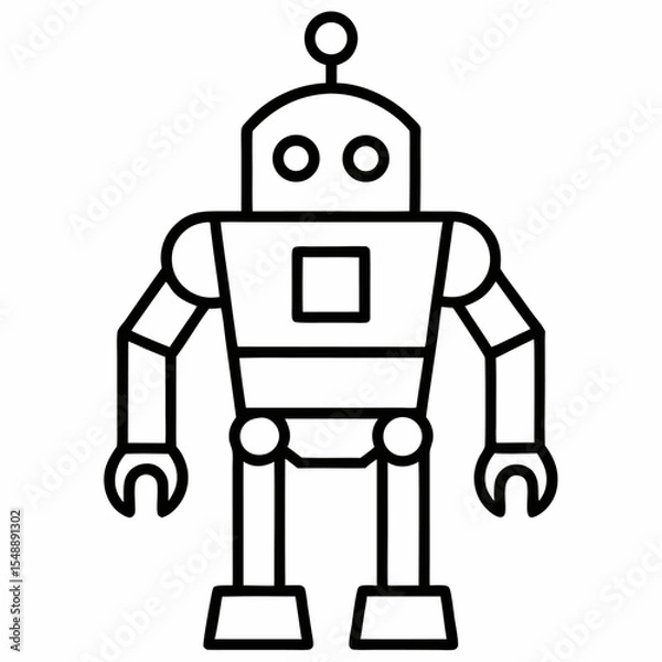Fototapeta Robot outline icon on white background