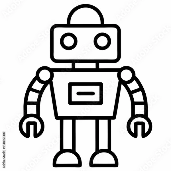 Fototapeta Robot outline icon on white background