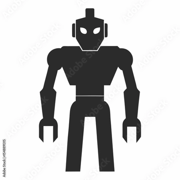 Fototapeta Robot silhouette icon on white background