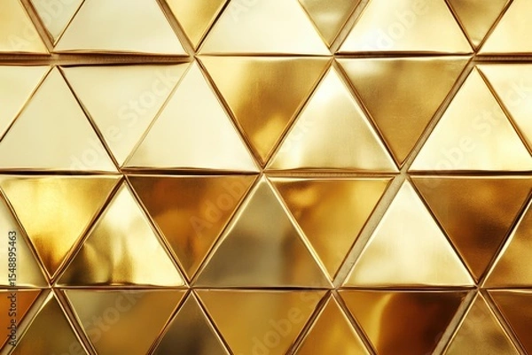 Fototapeta Gold triangle patterned wall