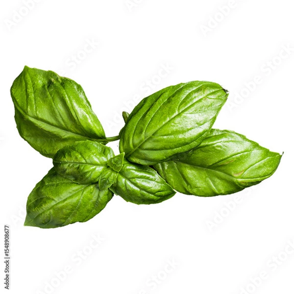 Fototapeta Fresh basil leaves arranged for culinary use, showcasing vibrant green color and texture.