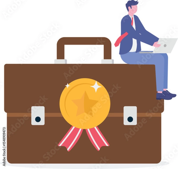 Fototapeta HR human resources elements with work hiring and job career. character life .


