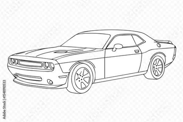 Obraz high quality vector illustration of a sleek muscle car for graphic use