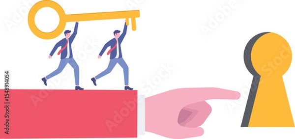 Fototapeta Key success, solution to solve problem and overcome obstacle,


