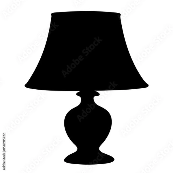 Fototapeta Elegant silhouette of a bedside table lamp with a rounded base