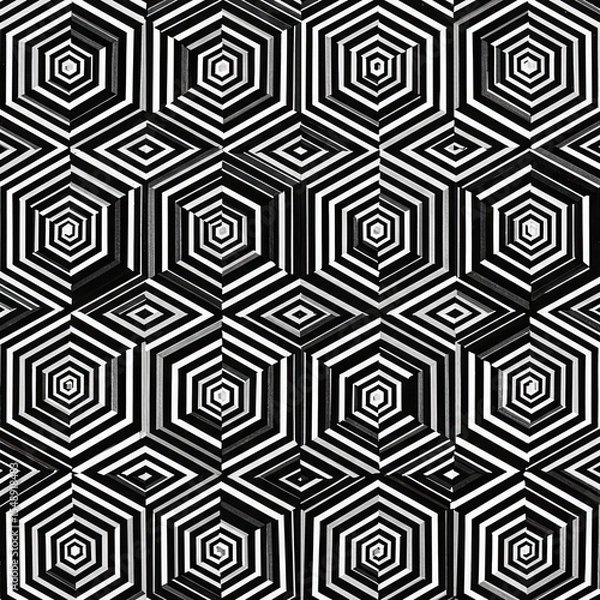 Fototapeta Abstract Hexagonal Pattern By Generated AI