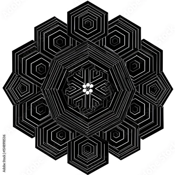 Fototapeta Abstract Hexagonal Pattern By Generated AI