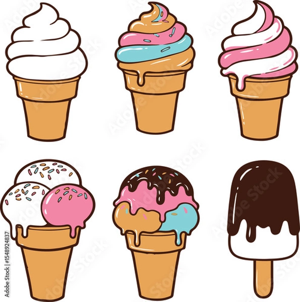 Fototapeta set of ice cream