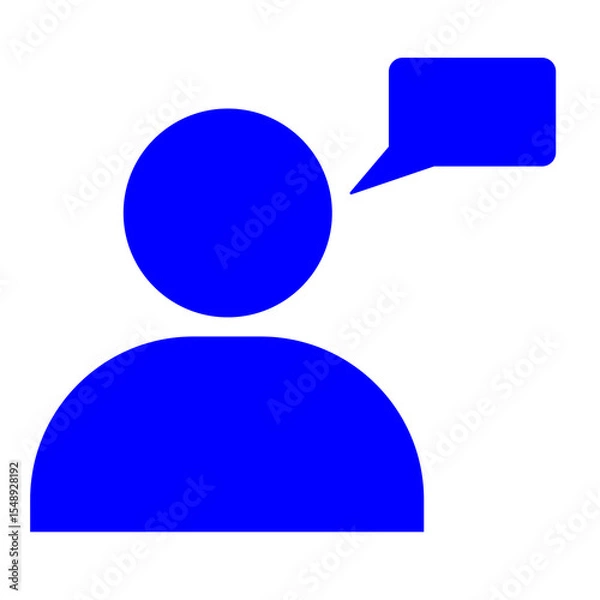 Obraz blue person with speech bubble icon 