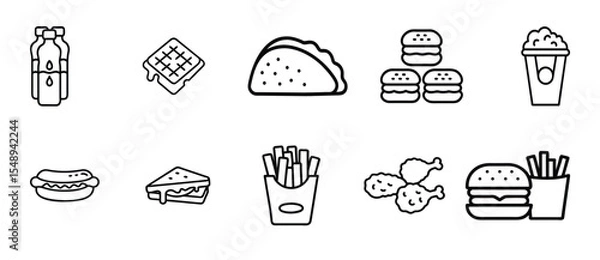 Fototapeta  icon represents  fast food icon design Burger and Fries  Combo meal of burger and fries