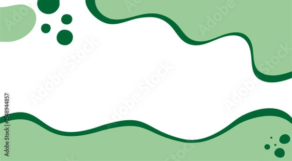 Obraz abstract green background with wave and fluid patten on blank white at the middle