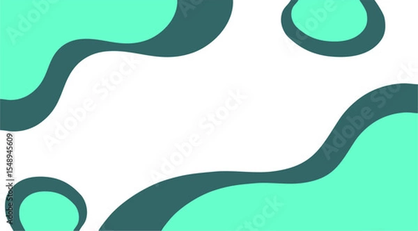 Obraz abstract green background with wave and fluid patten on blank white at the middle
