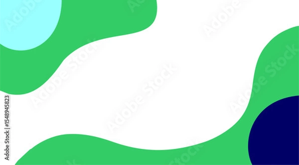 Obraz abstract green background with wave and fluid patten on blank white at the middle