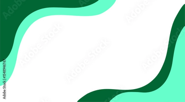 Obraz abstract green background with wave and fluid patten on blank white at the middle