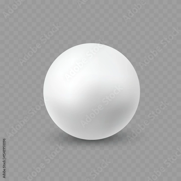 Fototapeta Blank White Sphere with Realistic Shadow .Vector