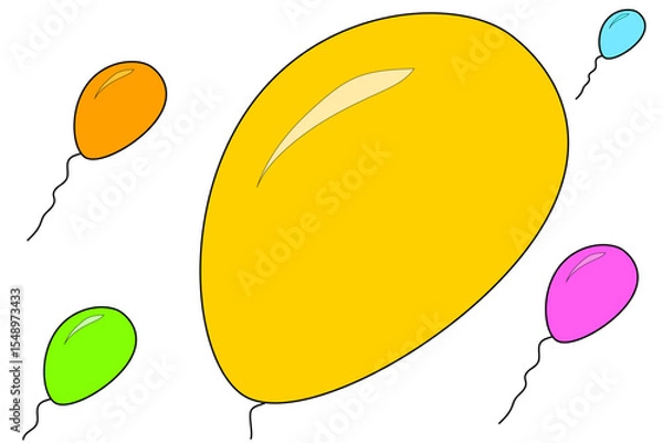 Fototapeta Air baloon different colors and sizes