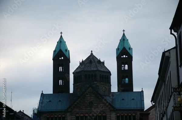 Obraz View of the most important Romanesque monuments Speyer Cathedral in Speyer, Germany during 2000s