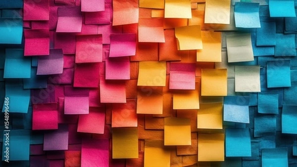 Obraz Colorful Sticky Notes Wall Texture Background colorful background texture wall notes pattern ideas
