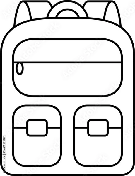 Fototapeta vector of a backpack. school, student, style, storage