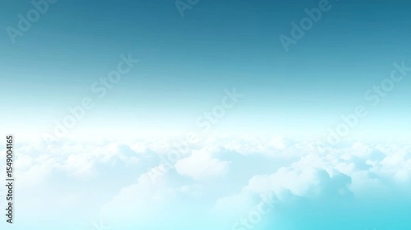 Fototapeta Sky view with soft clouds and blue gradient for wallpapers and backgrounds design