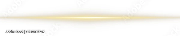 Obraz Png Glowing horizontal line of yellow light with shining glow and beam effect. Futuristic energy strip with shimmer, glare and neon glow.