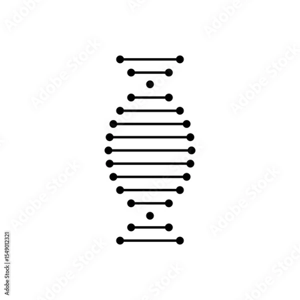 Obraz Deoxyribo Nucleic Acid (DNA) black simple vector. DNA logo. DNA Structure icon.
