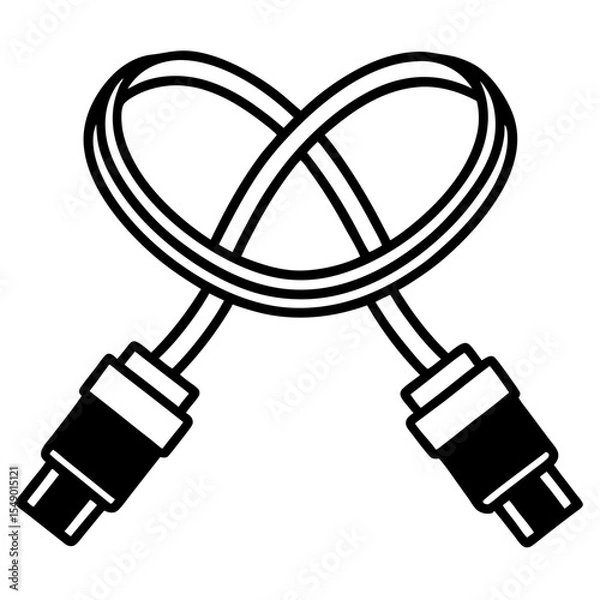 Obraz Intertwined Cable: A visually striking image presents a USB cable, meticulously arranged, symbolizing seamless connectivity and technological fusion.