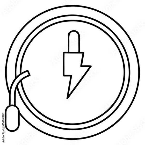 Obraz Electricity Gauge: A monochrome illustration of an electrical gauge displaying the concept of power measurement, energy, and voltage, suitable for industrial and technological themes.
