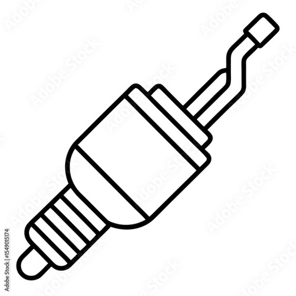 Obraz Audio Jack Isolated: A stylized illustration of a standard audio jack, a vital connector in modern audio technology, depicted in stark monochrome for a versatile and clean aesthetic.