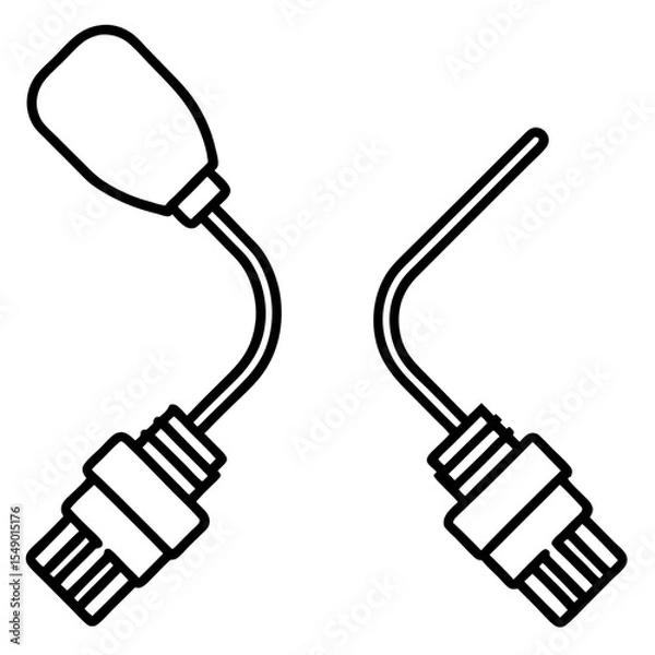 Fototapeta Digital Connector Components: A detailed illustration showcasing two digital connector components, highlighting their precise design and functionality.