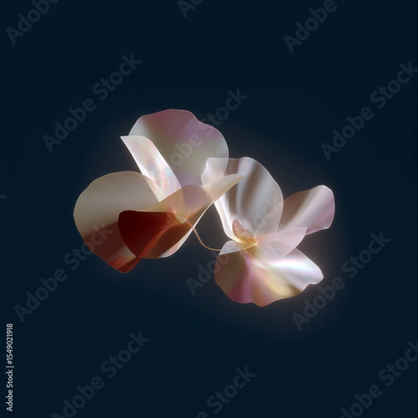 Obraz Elegant translucent flowers with soft pink tones on dark background, dreamy floral abstraction