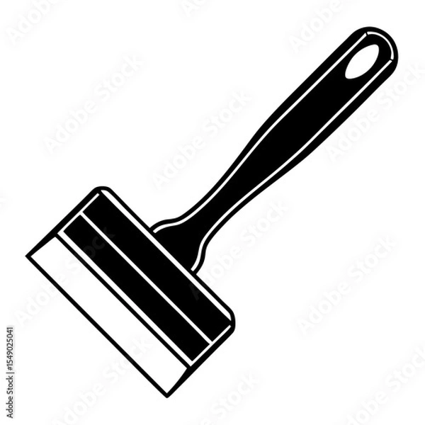Obraz Flat Paint Brush with Long Handle for Wide Surface Coating
