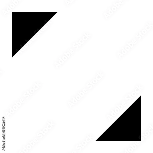 Obraz タイトルや装飾　飾りに使える　シンプルな直角三角形シルエットベクター素材