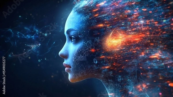Fototapeta Smart call center solutions AI where artificial intelligence optimizes call routing analyzes agent performance and enhances customer satisfaction through