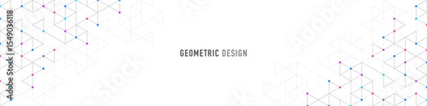 Fototapeta Graphic design element for web page or banner with a geometric pattern of triangle shapes.