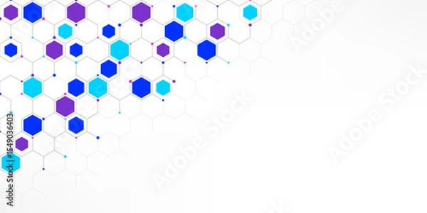 Fototapeta Graphic design element with abstract geometric background of simple hexagon pattern