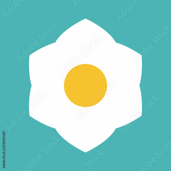 Obraz Flower icon. Retro spring summer white flower icon design. Camomile icon set. Cute round flower plant collection isolated on white background.
