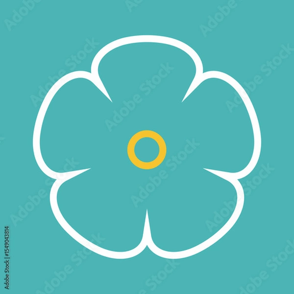 Obraz Flower icon. Retro spring summer white flower icon design. Camomile icon set. Cute round flower plant collection isolated on white background.